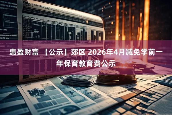 惠盈财富 【公示】郊区 2026年4月减免学前一年保育教育费公示