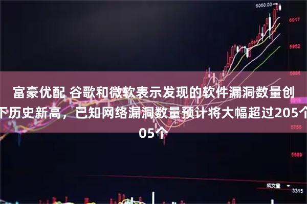 富豪优配 谷歌和微软表示发现的软件漏洞数量创下历史新高，已知网络漏洞数量预计将大幅超过205个
