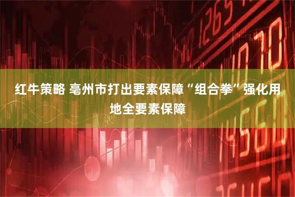 红牛策略 亳州市打出要素保障“组合拳”强化用地全要素保障