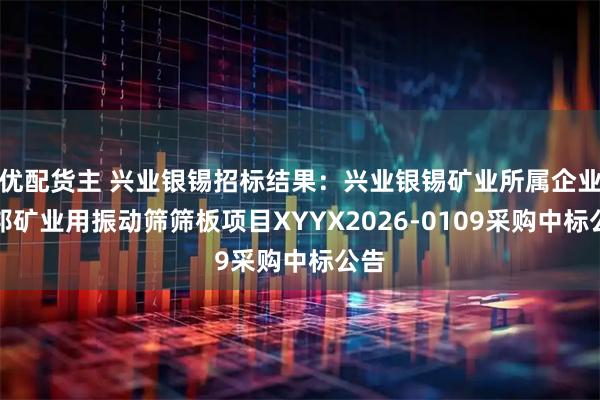 优配货主 兴业银锡招标结果：兴业银锡矿业所属企业宇邦矿业用振动筛筛板项目XYYX2026-0109采购中标公告