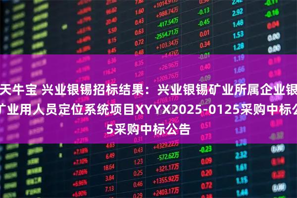 天牛宝 兴业银锡招标结果：兴业银锡矿业所属企业银漫矿业用人员定位系统项目XYYX2025-0125采购中标公告