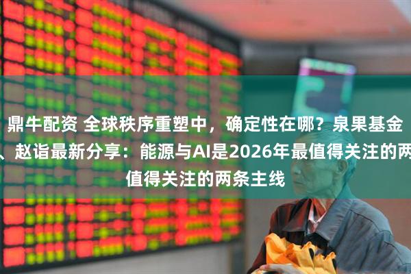 鼎牛配资 全球秩序重塑中，确定性在哪？泉果基金姜荷泽、赵诣最新分享：能源与AI是2026年最值得关注的两条主线