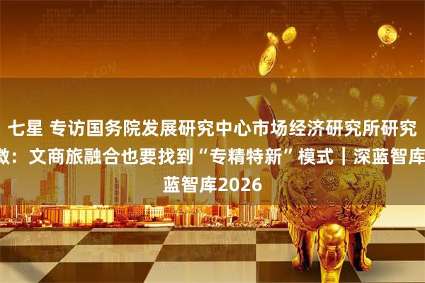 七星 专访国务院发展研究中心市场经济研究所研究员王微：文商旅融合也要找到“专精特新”模式｜深蓝智库2026